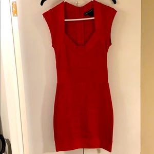 Red French Connection bandage dress